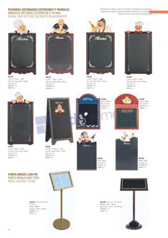 CARTEL PIZARRA “MENU” MURAL 102X50 cm x