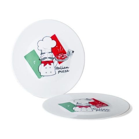 PLATO DE PIZZA 32 CM PORCELANA DECORADO *