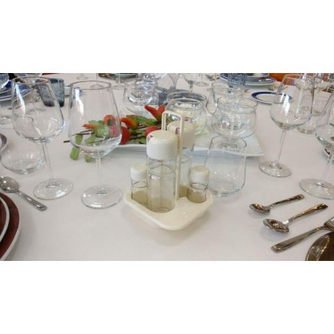 VINAGRERA 4 PIEZAS PLASTICO/CRISTAL *
