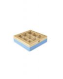 CAJA DE TE MADERA AZUL ,SOBRES  9 HUECOS *-