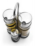 VINAGRERA 4 PIEZAS CRISTAL/ACERO **-